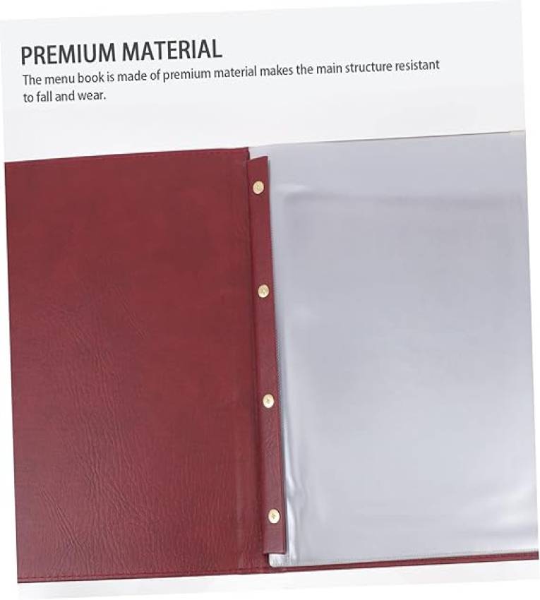 Porte-Menu Classique Rouge en Similicuir – 14 Vues A4 Élégant & Professionnel